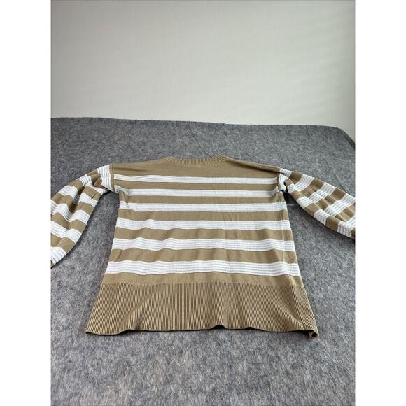 Lee Women Brown /white Stripe Pullover‎ Sweater Large - Picture 8 of 14